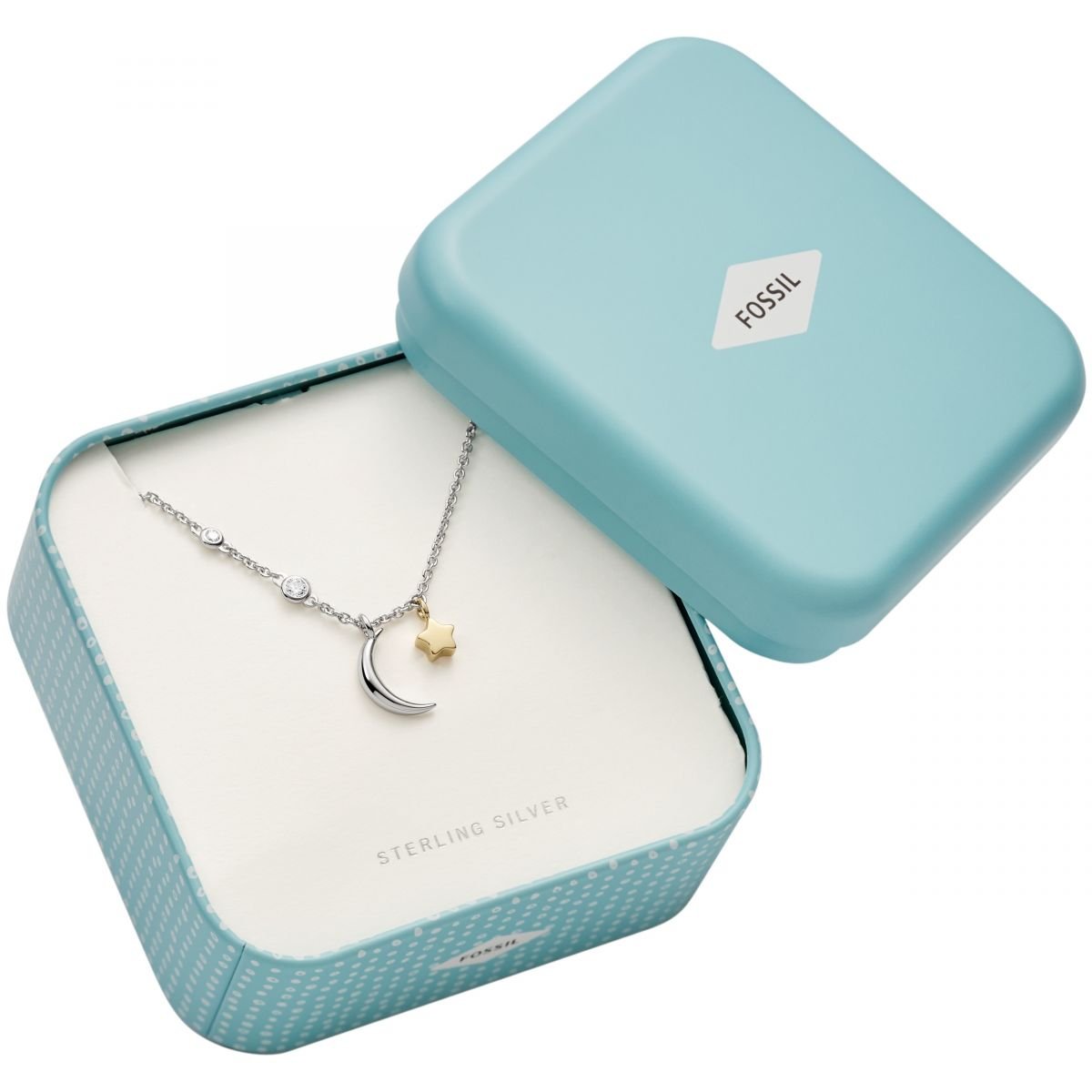 Fossil Sterling Silber Halskette für Damen inkl. Geschenkbox (Farbe: Gold)