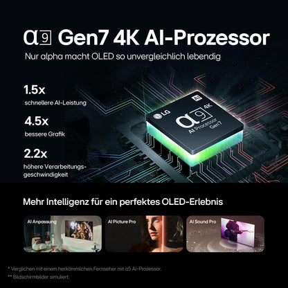 LG 'OLED evo' TV (65 inches - 165 cm): α9 Gen7 4K AI Processor | OLED65C47LA