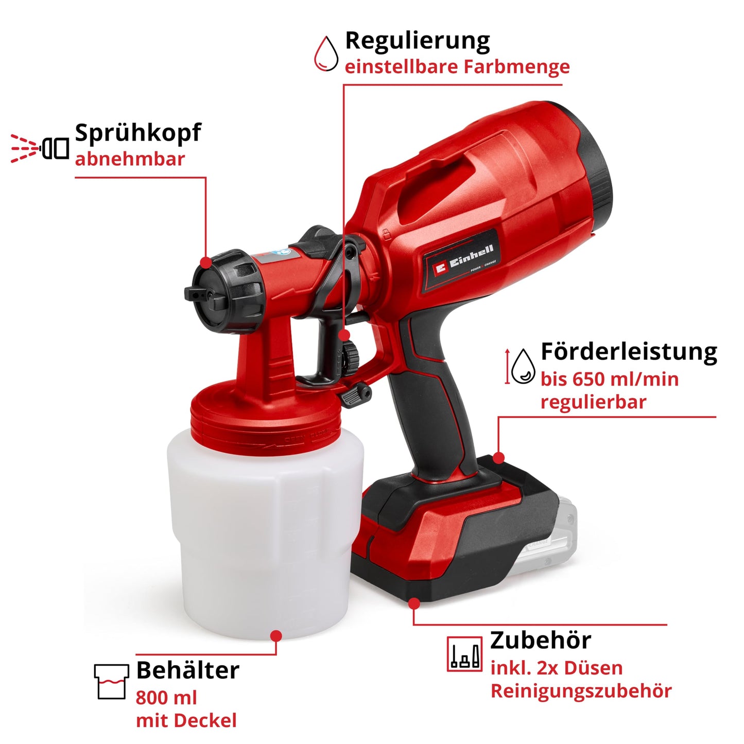 Einhell Cordless Paint Spray System (TC-SY 18/60) Li-Solo Power X-Change without battery and charger