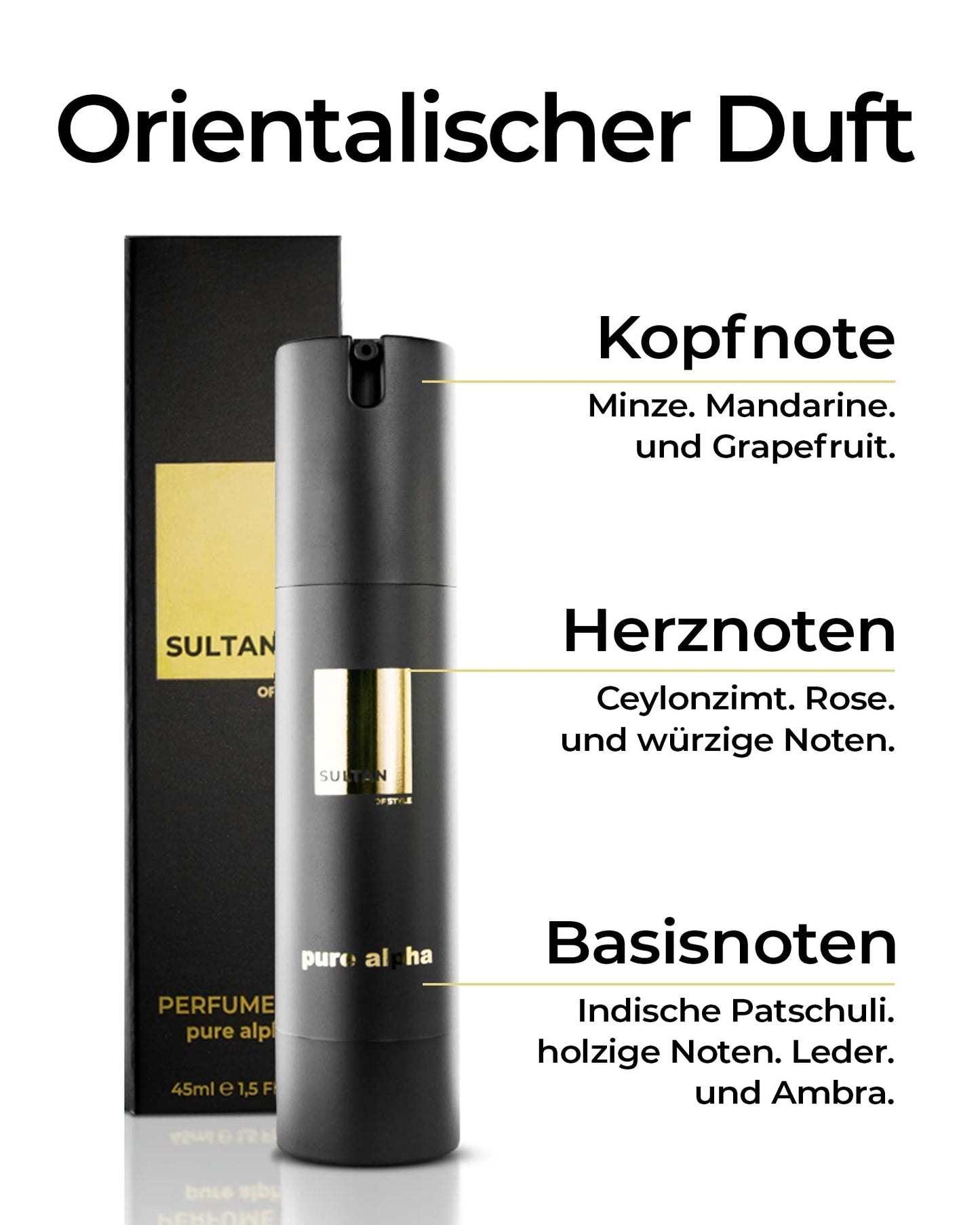 Sultan of Style 'Pure Alpha' Perfume Oil for Men | Spicy &amp; Fresh Fragrance: 100% Alcohol-Free