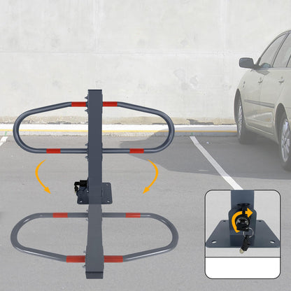 FIVMEN Galvanized Parking Barrier | Foldable with Keys and Reflective Stickers