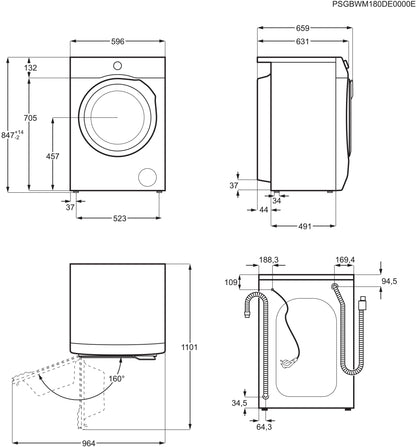 AEG Series 6000 with ProSense® (L6AMZ49FL) Washing Machine (9kg): Quiet, Automatic Load Control