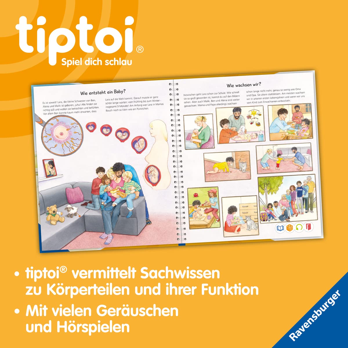 Ravensburger - tiptoi® Why? How? What for? All about the body: Book for children ages 4 and up