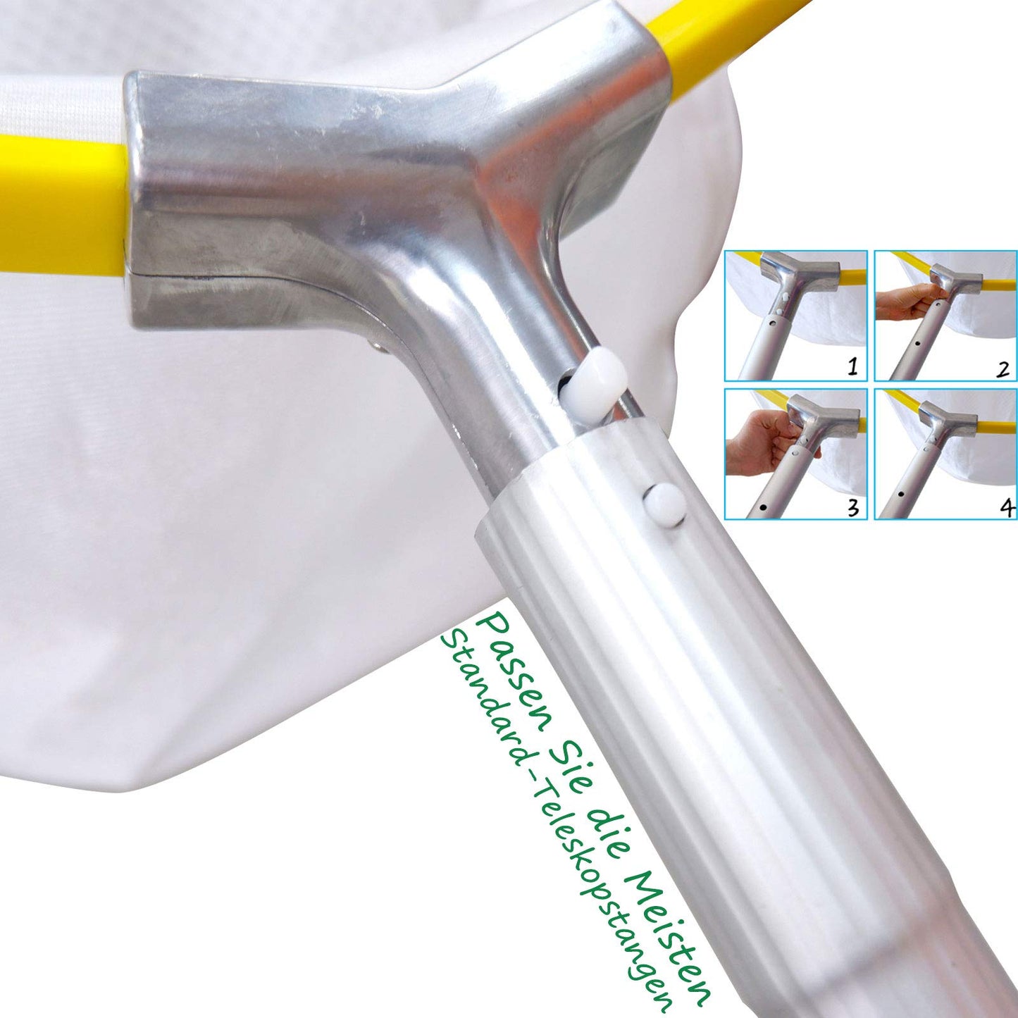 Schwerlast Laub-Käscher mit Aluminiumrahmen: Tiefen Netz für Schwimmbad Reinigung