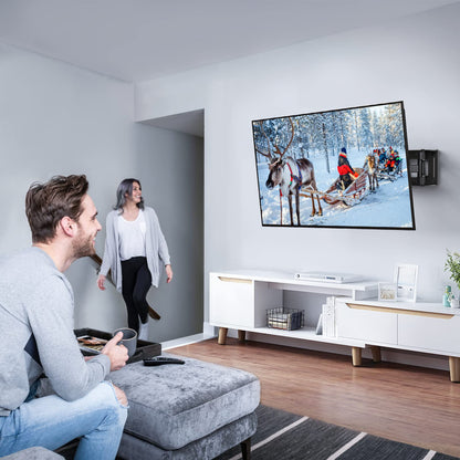 PERLESMITH TV Wall Mount | Swivel for 26-65 inches (Flat &amp; Curved up to 45 kg)