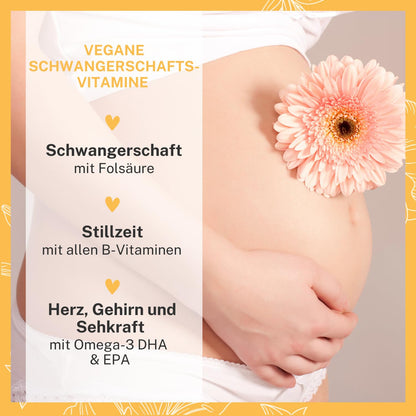 BabyFORTE Pregnancy Vitamins | 180 vegan capsules with folic acid, DHA, EPA, iodine &amp; Co.