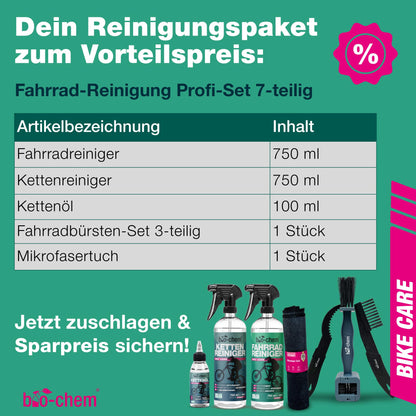 bio-chem All-in-One Bicycle Cleaning Set 'PROFI' (7 pieces): Effective, gentle on materials