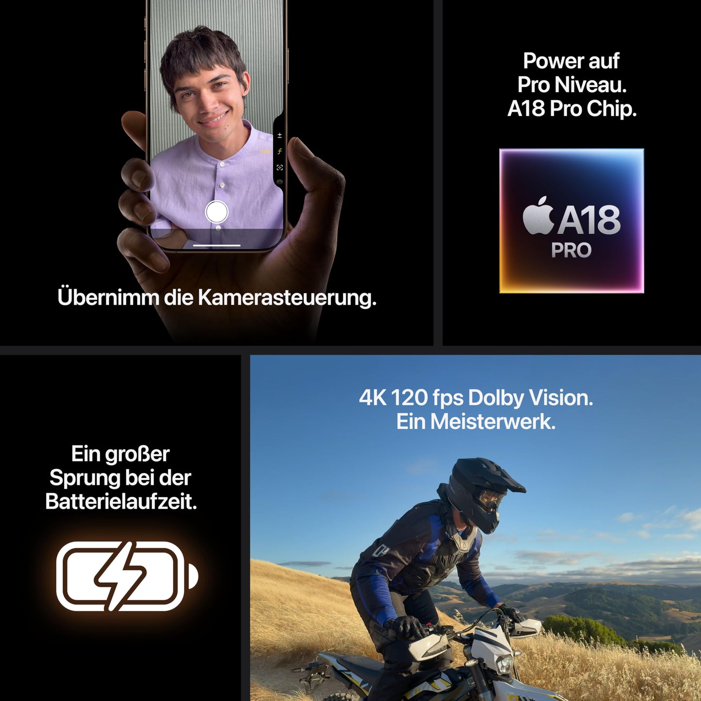 Apple iPhone 16 Pro 256GB (Titanium Black): 5G phone with camera control, 4K-120fps Dolby Vision