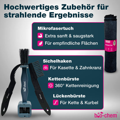 bio-chem All-in-One Bicycle Cleaning Set 'PROFI' (7 pieces): Effective, gentle on materials