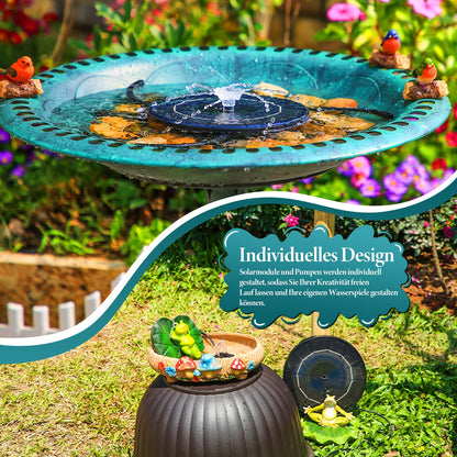 AISITIN Solar Fountain Pond Pump (3.5W) with various spray effects for garden, pond, DIY water feature