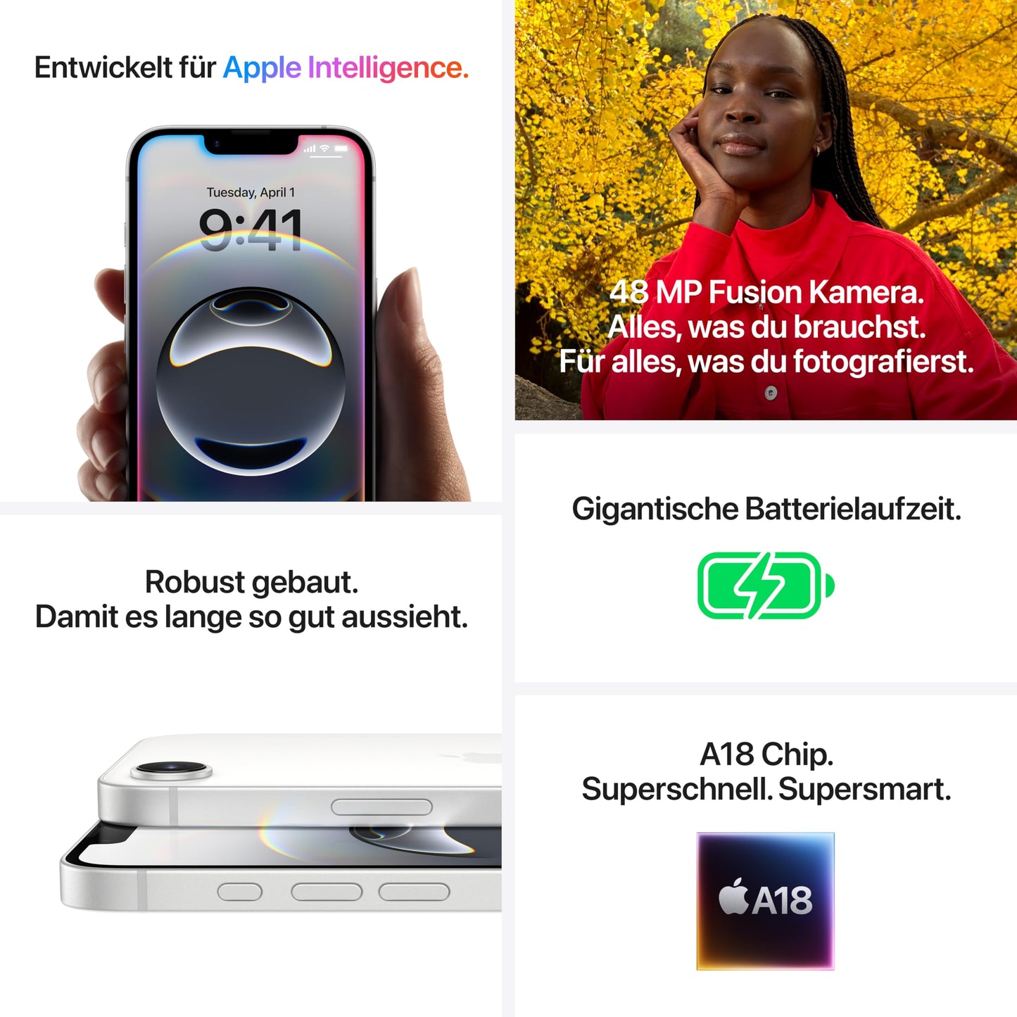iPhone 16e (128GB): Apple Intelligence, A18 chip, 48MP Fusion camera, Super Retina XDR display