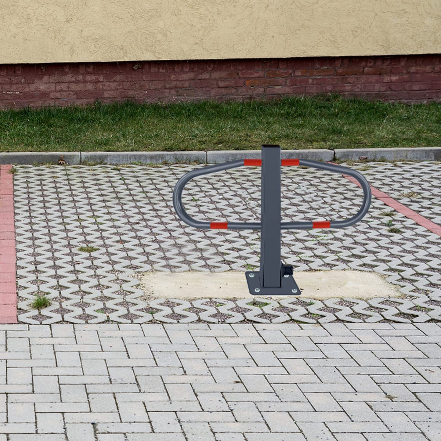 FIVMEN Galvanized Parking Barrier | Foldable with Keys and Reflective Stickers