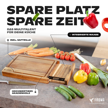 Wooden cutting board with kitchen scale (digital): wooden board kitchen, cutting board