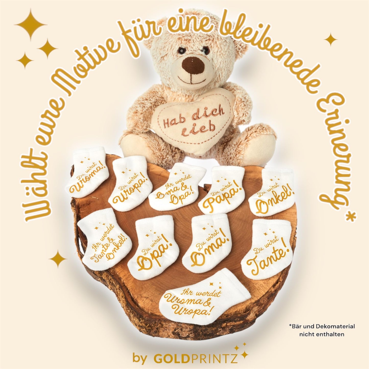 goldprintz I You're going to be a great-grandma and great-grandpa I Pregnancy announcement I Gold printed baby socks I We're having a baby announcement I Pregnancy announcement I Surprise baby news