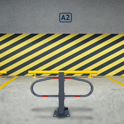 FIVMEN Galvanized Parking Barrier | Foldable with Keys and Reflective Stickers