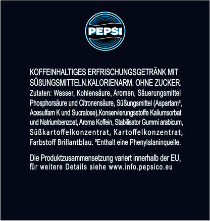Pepsi Electric Blue - Zero Sugar (6x 0.5l) | The new limited edition from Pepsi