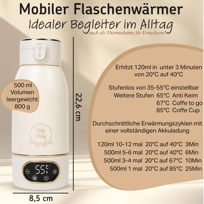 My Relief Battery Thermos, Bottle Warmer (18000mAh) 35-85°C Adjustable