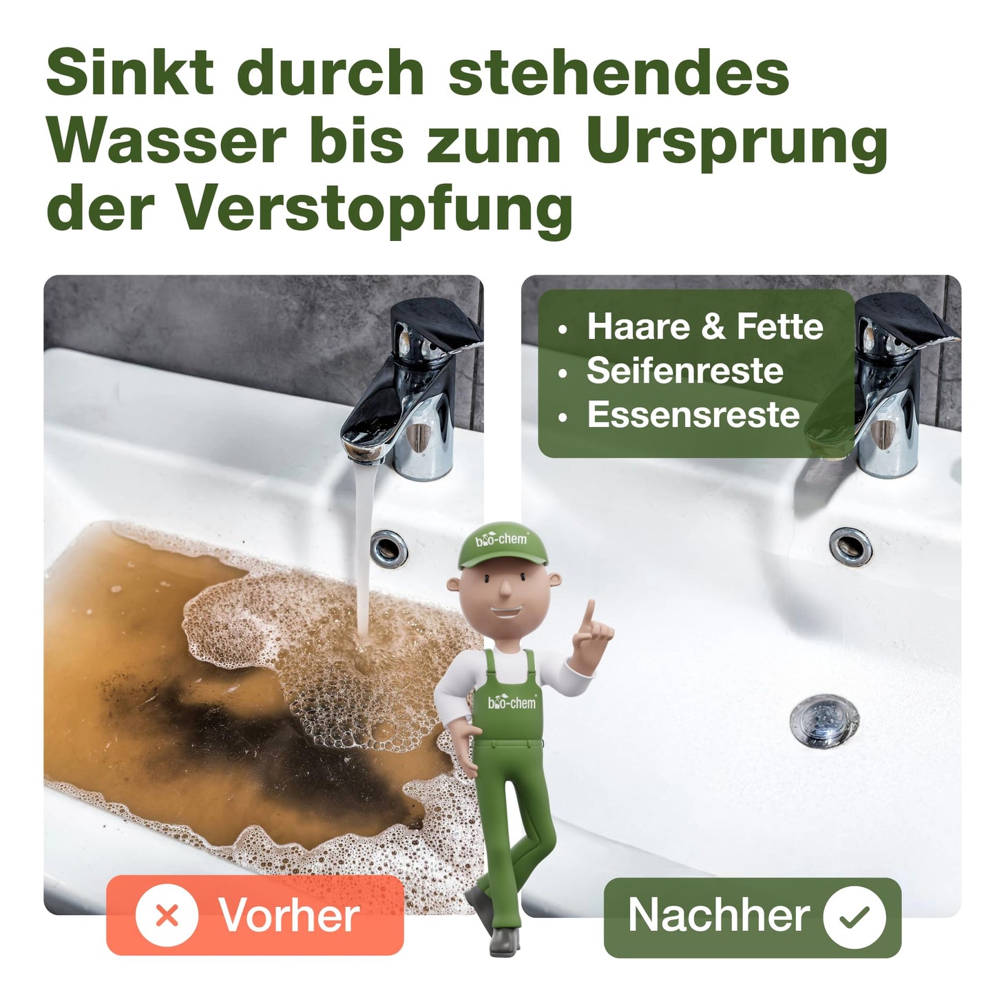 bio-chem Hair-Away Drain Cleaner EXTRA STRONG (1000ml) Made in Germany