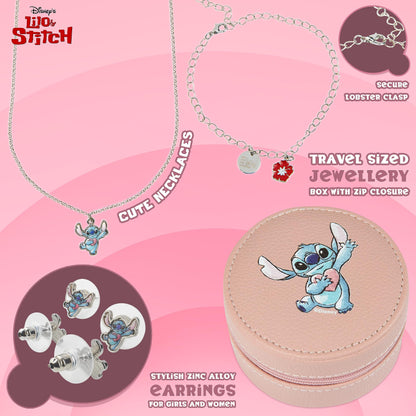 Disney Lilo & Stitch Schmuckset: Mickey & Minnie Mouse Armband, Halsband, Schmuckkästchen