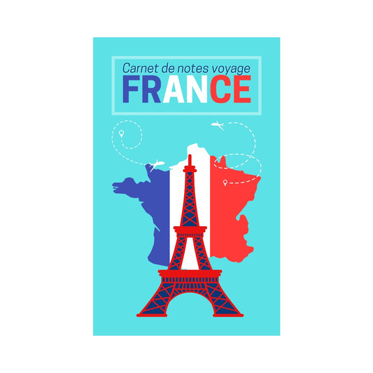 Carnet de notes voyage FRANCE: Souvenirs & Pensées: 100 pages lignées au format A5