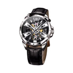 Tourbillon Automatic Mechanical Men's Watch | Stainless Steel Case, Leather Strap, Luminous Dial, Waterproof