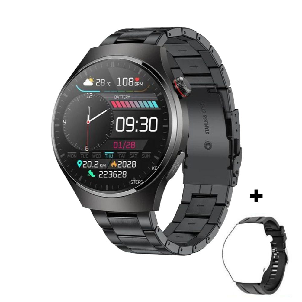 Montre intelligente ECG avec laser PPG | Température corporelle, glycémie, appel BT