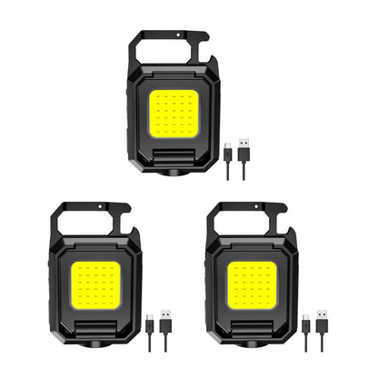Porte-clés COB triple LED 2024 | Multifonction 6 en 1 avec USB