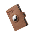 Portefeuille Homme en Cuir Véritable - Design Fin avec Blocage RFID, Compatible AirTag, 10 Emplacements pour Cartes et Compartiment à Monnaie