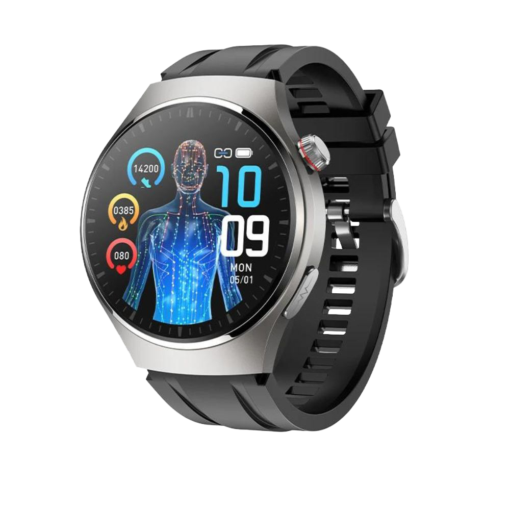 Montre intelligente ECG avec laser PPG | Température corporelle, glycémie, appel BT
