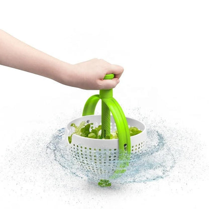 360° Rotierender Abtropfkorb | Salatschleuder mit klappbarem Griff 3