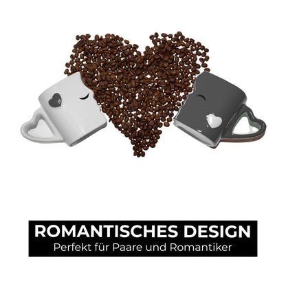 MIAMIO Küssende Kaffeetassen-Set aus Keramik | Geschenk für Frauen und Männer