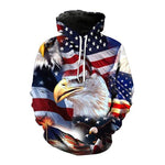 USA Eagle Pullover Hoodie 3D Graphic with Pocket