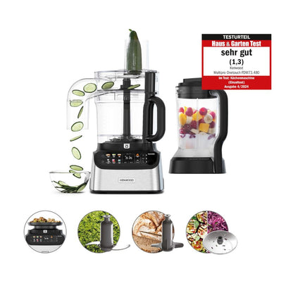 Kenwood 2-in-1 Kompakt MultiPro OneTouch (FDM73.480SS): Integrierte Waage, 1000W (Silber)