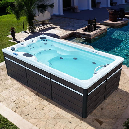 CANADIAN SPA CO. 2025 St. Lawrence Swim Spa (4m) Outdoor Whirlpool for 5 people: LED, music system