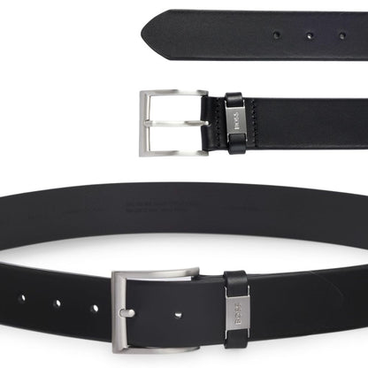 BOSS 'Connio' men's genuine leather belt: Business belt in black (100x4cm)