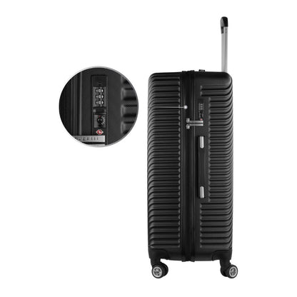 BUGATTI hard-shell travel suitcase 'Pure L' made of recycled PET (79 liters): Black