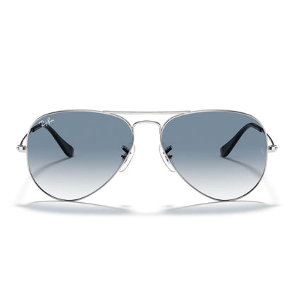 Ray Ban 'Aviator' sunglasses for men: silver frame, blue gradient lenses