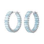 Swarovski Matrix Creoles women's earrings with blue Swarovski crystals