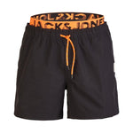 JACK & JONES 'Maui' men's swim shorts with double waistband: Color - Shocking Orange